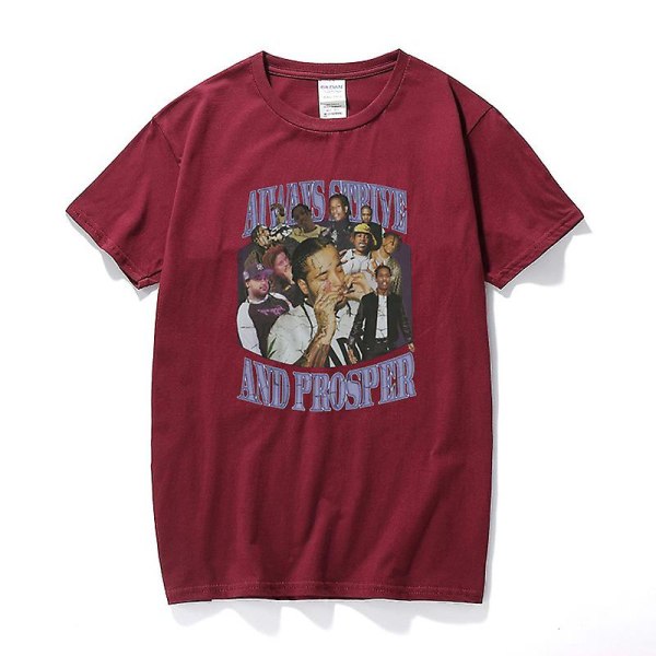 High Street Hip Hop Lyhythihaiset T-paidat Räppäri Vintage Print T-paita  Miesten Streetwear Graafiset T-paidat Top Puuvilla T-paidat Topit Burgundy  XXL 9c1d | Burgundy | XXL | Fyndiq