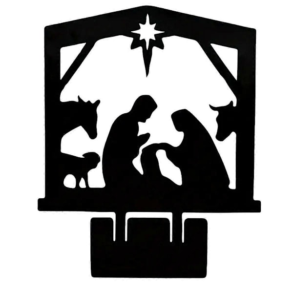 Julkrubba Silhuett Julkrubba Figurer Set Julkrubba Ornament Julkrubba för Staket Pat