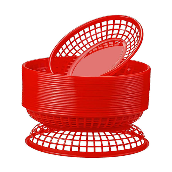 24x Soikea Ruokakori Leipäkorit Friteerauskorit Tarjoilualusta Retro Säilytyskori Laatikot Kanalle Hot Dogeille Ranskalaisille Piknik Keittiöön
