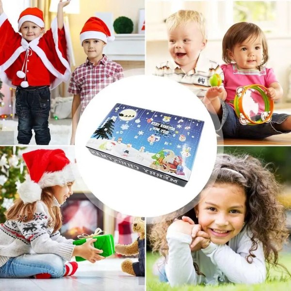 Julenedtelling adventskalender med 24-dagers festlig nedtelling med julenissepynt for julegaveartikler til hjemmet