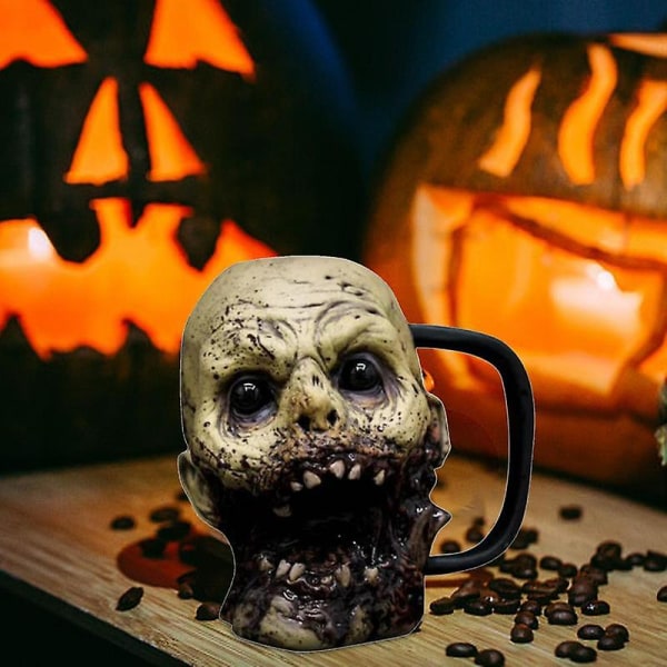 Skrekkhode Vannkopp Skrekkvannkopp Skremmende Halloween-dekor Zombiehode-ølkrus Bærbar Halloween-festrekvisittfigur For Hot Vampire Cup