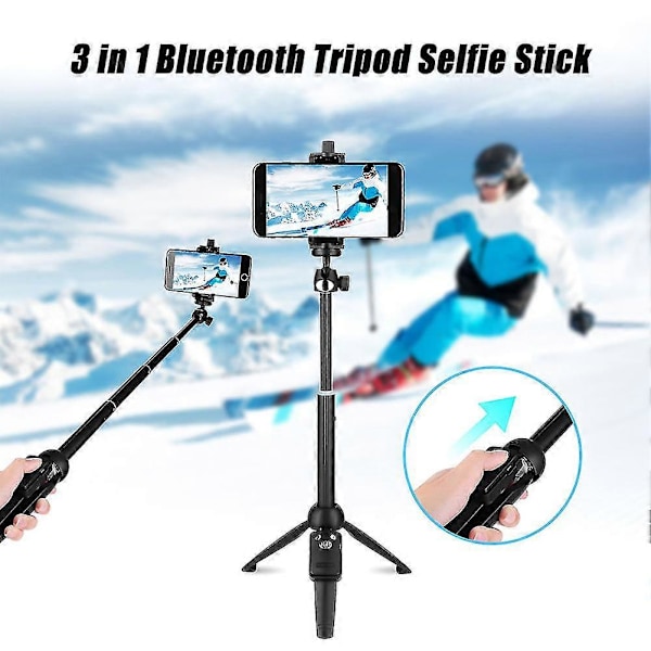 Selfie Stick Stativ Utdragbart Telefonstativ med Trådlös Fjärrkontroll