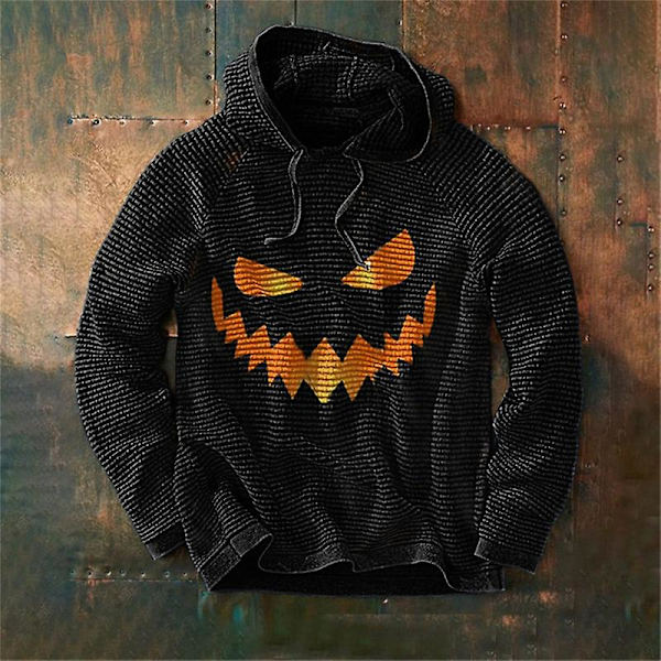Pumpkin Halloween Costume Hoodie Pullover Hoodie BLACK STYLE 2 XL