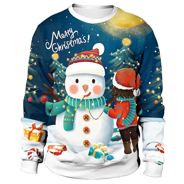 Par Juletryk Sweatshirt Kvinder Mænd Unisex Langærmet Pullover Jumper Julefest Nyhed Toppe Julegave style 5 L