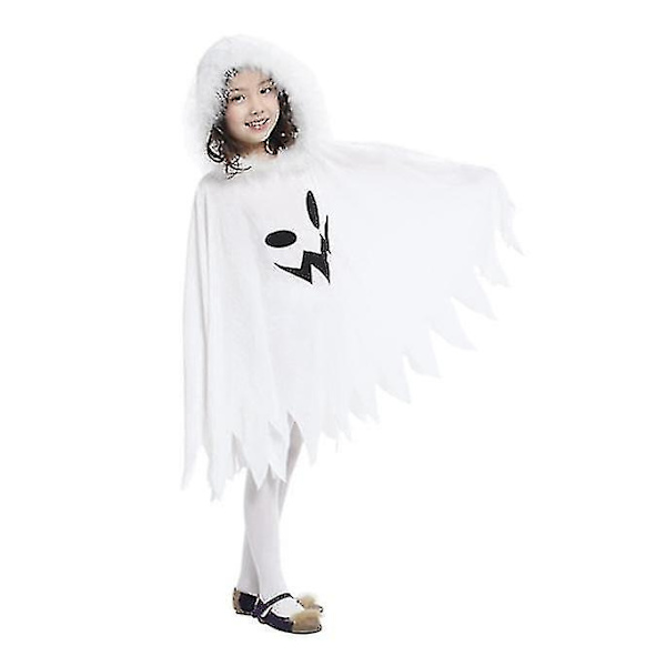 Halloween-mantel Cosplay-kläder med spöke för barn M