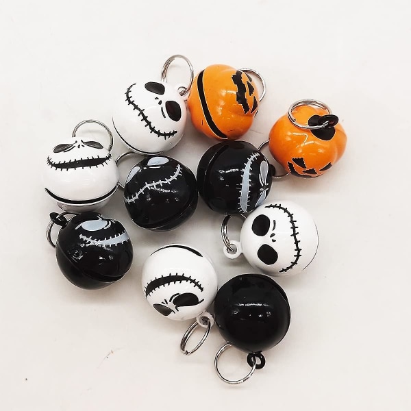 10 st Small Bell Mini Pumpkin Bells Halloween pumpa dekoration Ghost Skull Bells Lämplig för Halloween gör-det-själv hantverk Handgjorda tillbehör