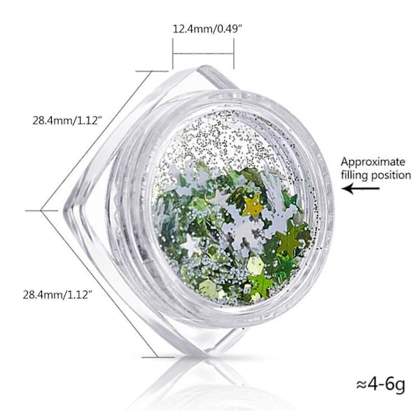Nagelglitter Paljetter Holografiska 3D Självlysande Konfetti Nageltillbehör Lämpliga för Tjejer Nagelkonst Färdigheter DIY Hantverk Smink