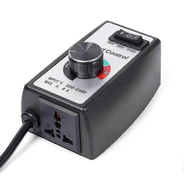 EU Plugg 230V Trinnløs Motorhastighetskontroller Vifte Guvernør Bryter Dimmer Justerer