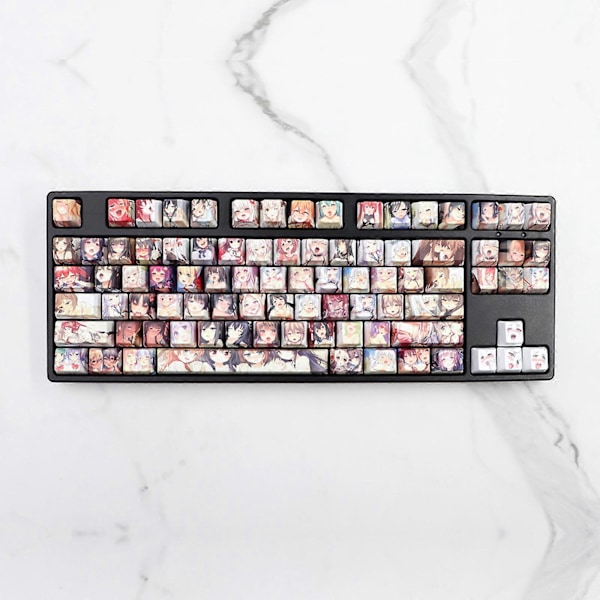 108 tangenter Keycaps Japan Anime PBT Sublimering OEM Keycap för Mekaniskt Tangentbord