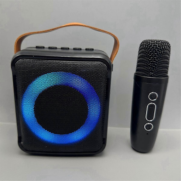 Multifunktionel Bluetooth Audio Bærbar Mikrofon Farverig LED Atmosfære Lampe Hjem Karaoke Højttaler