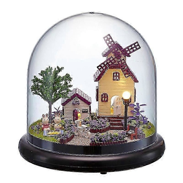 Dockhus Casa Miniatyr DIY Dockskåp Med Möbler Transparent Skydd Trä Mini Hus Leksaker För Barn Julklapp