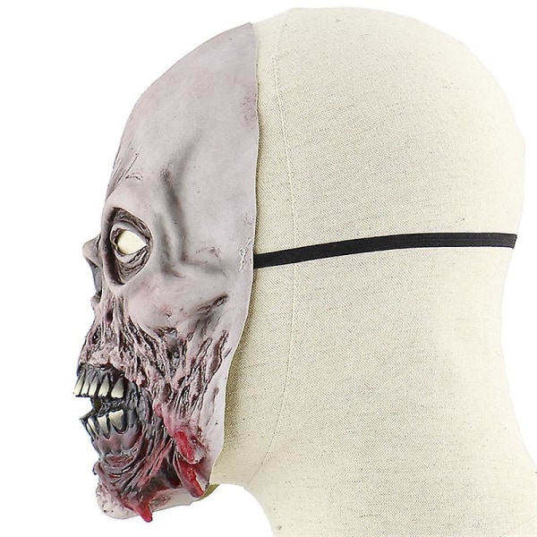 Halloween Zombie Hovedbeklædning Halloween Skræmmende Ansigt Latex Bloody Zombie Hjelme Full Face Hoveddekor Kostumetilbehør