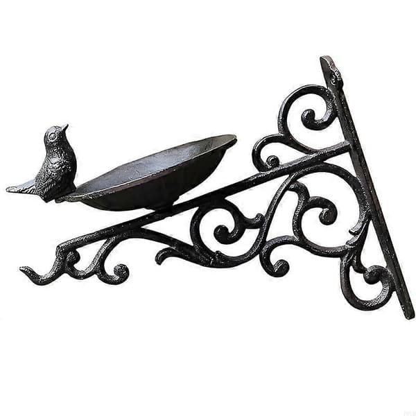 Nordisk stil støbejerns fuglefoder vægmonteret vildtfuglefoderstation ornamenter til have balkon gårdhave dekoration-8471 b