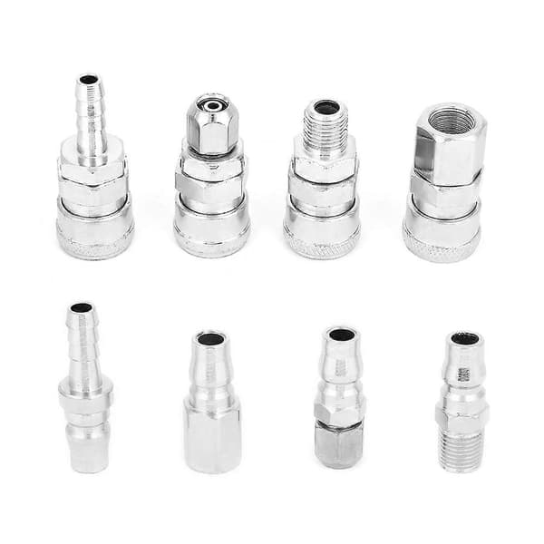 3/8 tommer Pneumatiske Hurtigkoblinger Socket Connector Sæt til Luftkompressor Slange 8 Stykker