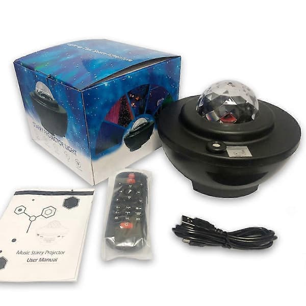 LED Nattlys Lysstyrke Justerbar Musikk Stjerne Projektor Lampe Bluetooth Timer