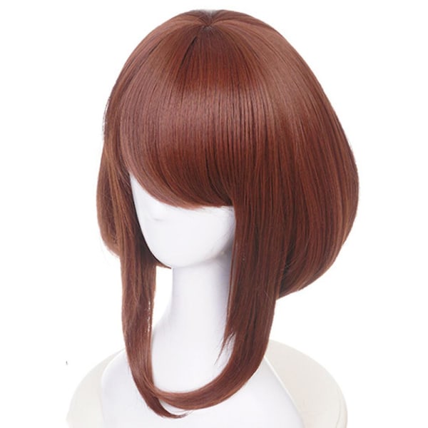 My Hero Academia Ochaco Uraraka Cosplay Short Bob Parykker Med pandehår Anime Makeup Parykker Gaver