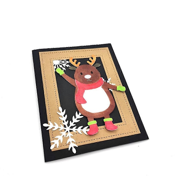 Sødt Jule Elk Kulstofstål Skærestencils DIY Scrapbooking Fotoalbum Prægning Papirkort Fremstilling Stencil