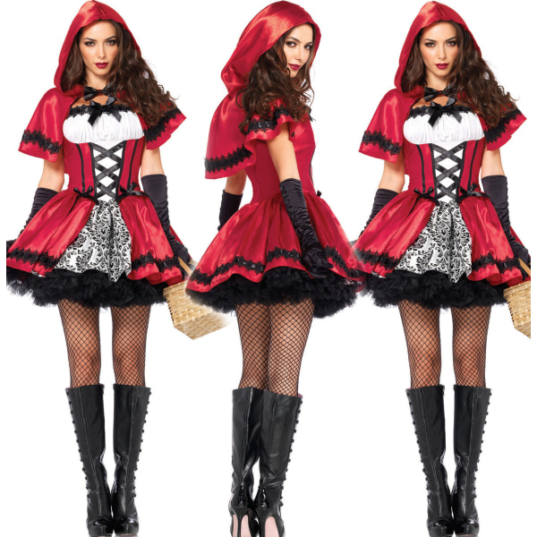 Sexig Anime Queen Halloween kostym Rödluvan Princess Uniform L