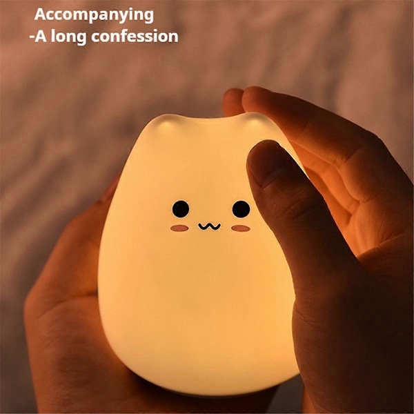 Mini Kat Natlampe Tegneserie 7 Farver Sovelampe Touch Bordlampe Hjem Soveværelse Dekoration, Popularitet