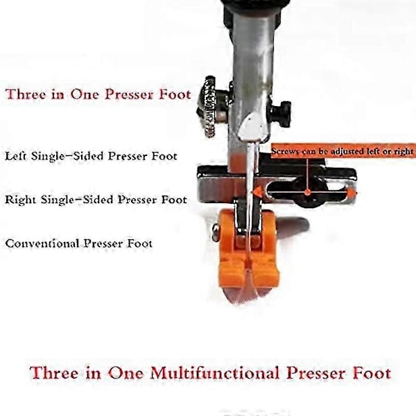 2 st Universal Pressarfot T3 3 i 1 Pressarfot Justerbar Vänster och Höger Enkelsidig Pressarfot (Metall)