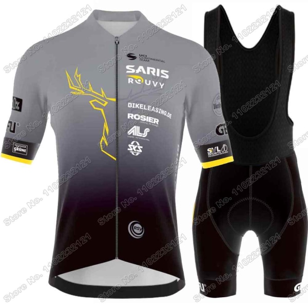 2023 Cykeltrøje Saris Rouvy Sauerland Holdsæt Mænd Cykeltøj Landevejscykelskjorte jakkesæt Sommer Cykel Bib Shorts MTB Wear 2 4XL