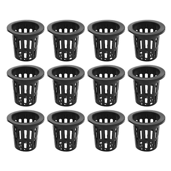 100-pack 6 cm Nätkorgar Slitsad Mesh Bred Läpp Filter Växt Nätkruka Hinkkorg för Hydroponik