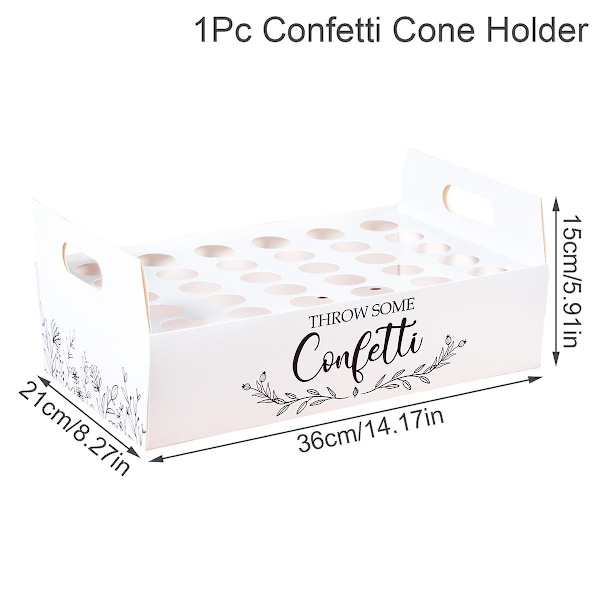 Bryllup Kraft papirbakke Konfetti kegle Stand Box Bakke til bryllup dekoration Blomster konfetti kegler Rustik bryllup papirholder confetti box