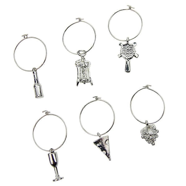 6-pack Vinberlocker Glasberlocker Glas Hängen Bröllop Födelsedagsfest Bord