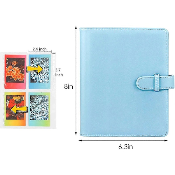 Fotoalbum med 256 lommer, 3-tommers PU-skinnlommer Mini filmalbum for Instax Mini 11/mini 9/mini 8/mini 7 Instant Camera For Polaroid