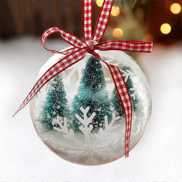Julgransprydnader 10 st Julgransdekoration Klara Plastkulor Transparent Kan Öppnas Låda