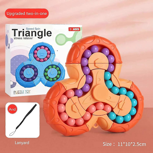 Roterende Magisk Bønne Fidget Leker Fidget Spinner og Dobbel Flip Puslespill Leke, Stressreduserende Leker, Kreative Dekompresjons Puslespill Leker for Gutter Jenter Tenåring