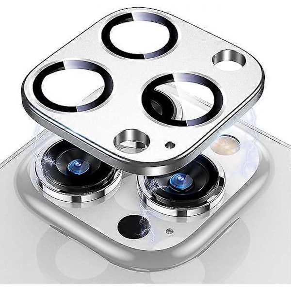 2-pack för iPhone 15 Pro Max/ 15 Ultra/15 Pro Kameralinsskydd, Metallring Härdat Glas Bakre Kameraskärmskydd