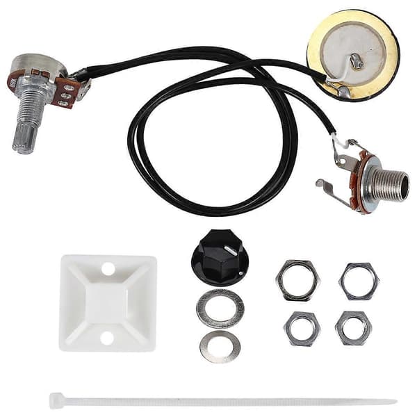 27MM Gitarr Pickup Piezo givare Förkopplad Förstärkare Med 6.35MM Utgång Jack för Akustisk Gitarr U