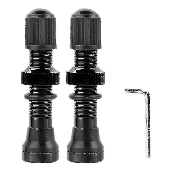 2 stk Cykel Schrader A/v Ventiler 40mm Til Mtb Tubeless Fælge, Sort