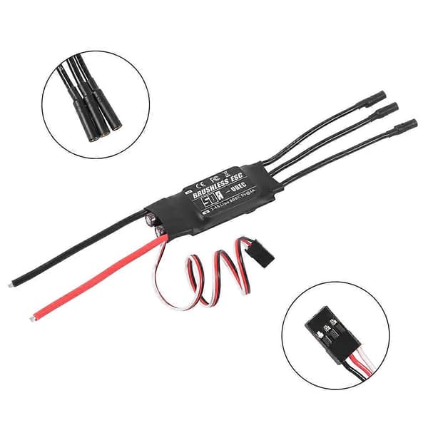 50A Børsteløs ESC 2-3S Lipo Support BEC Output med Programmeringskort til RC Bil Båd Fly DIY P