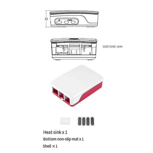 Skyddsfodral för Raspberry Pi 5 med kylflänsfläktar