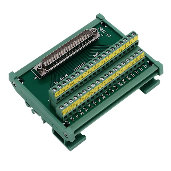 Terminal Board Adapter Anslutningsmodul PCB Breakout Rak Hane med Skal DC 60V DB37‑G7
