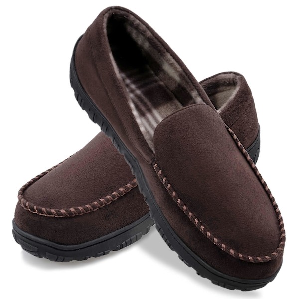 Nya modeller Lyxiga Memory Foam Mockasinskor i mocka för män - Inomhus/Utomhus, Mysigt Varmt Foder, Slip-On med Halkfri Gummisula för Bekväm A