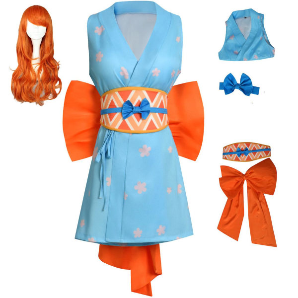 2023 Nya Cosdaddy Anime Nami Cosplay kostymer Kimonoklänning Peruk Kostymer Vuxna kvinnor Halloween Carnival Cosplay kostym M