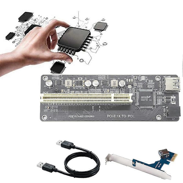 PCI-E til PCI Utvidelseskort Adapter ASM1083 Støtte Capture Card Lydkort Parallellkort Golden Tax