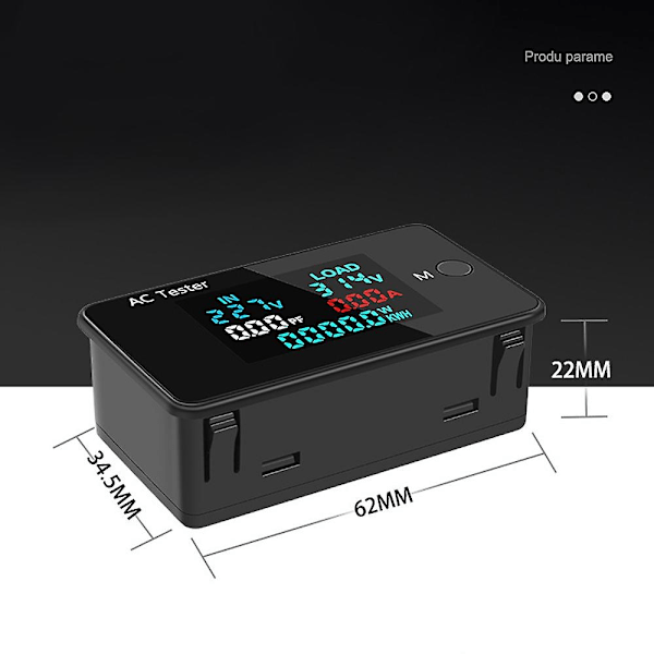 AC Dubbelspänning Digital Tester 0-500V Voltmeter 0-100A Amperemeter