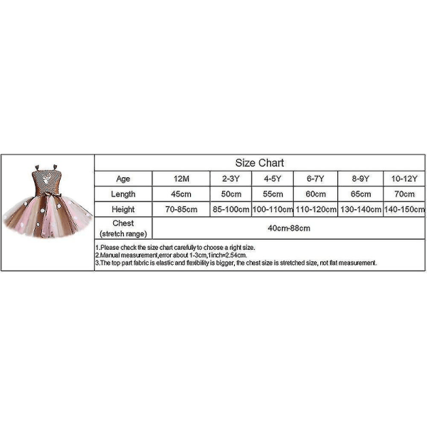 Hurtig levering Hjorte Tutu Kjole Til Piger Halloween Julekostume Børn Dyr Elg Rensdyr Fødselsdagsfest kjole med pandebånd 1-12 år Only 1pcs dress 5t