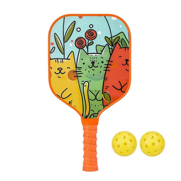 Pickleball-sæt til børn i alderen 8-12 år med forbedret greb. Pickleball-bat inkluderer mindre bolde til Impro