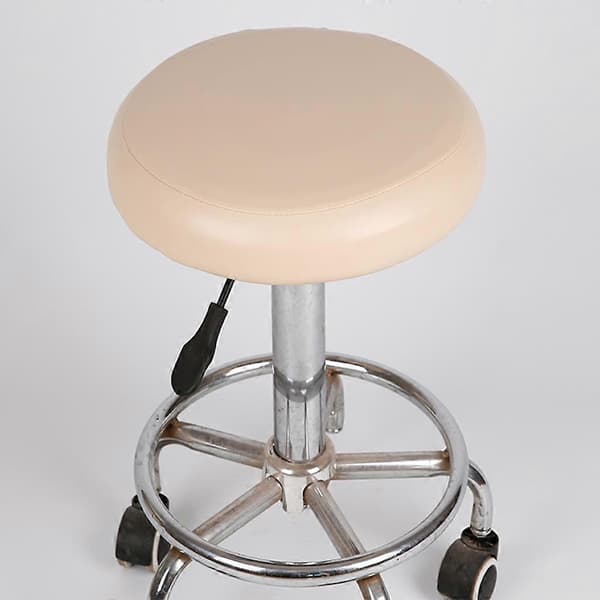 Avtagbart Barstolsöverdrag Rund Stol Sittskydd Elastisk Kjol PU Beige