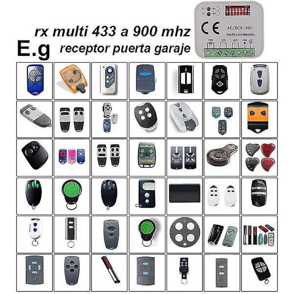 3 stk Universell Garasjeport Mottaker 433 868 Mhz Rx Multi 300-900mhz Fjernkontroll Bryter 2ch 9-30v Ac Dc Kontroller Portåpner