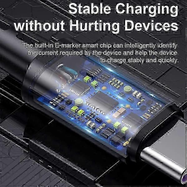 USLION US0188 USB-A til USB-C Flettet Opladerkabel, 1m Længde for Hurtig Data- og Strømoverførsel