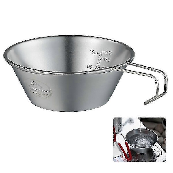 Campingkopp i rostfritt stål, lätt och kompakt, för vandring, kaffe, matlagning