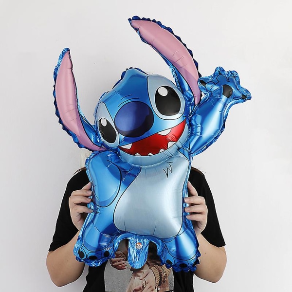 Lilo & Stitch Tema Fødselsdagsfest Dekoration Børnelegetøj Gave Latex Aluminiumsfolieballon Engangsservice Event Supplies Straw - 10pcs