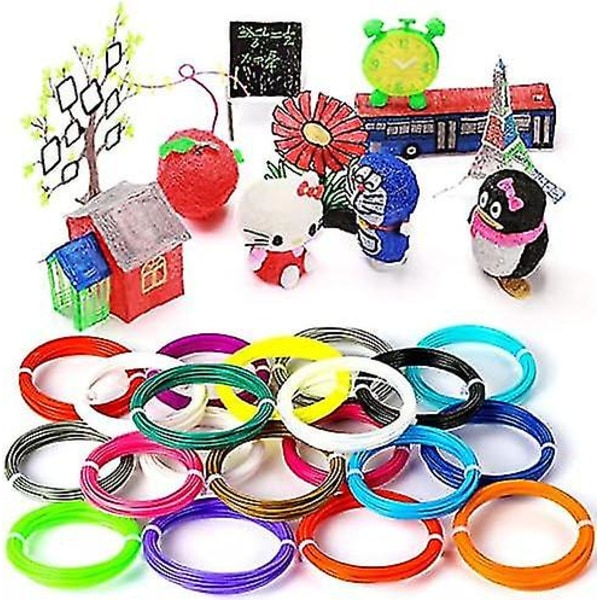 3D Pen Filament Pla, 20 Farver 1,75 mm 5 m Per Farve Total 100 m Filament 1,75 3D Printing Pen Filament Pla 3D Printer Filament Til 3D Pen Filament 1,75 m