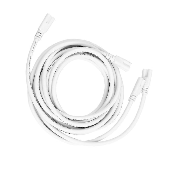 2 kpl 2 metrin 3-nastainen LED-integroitu putkikaapeli T5/t8 Liitäntäjohto Kaksipäinen virtajohto (valkoinen)